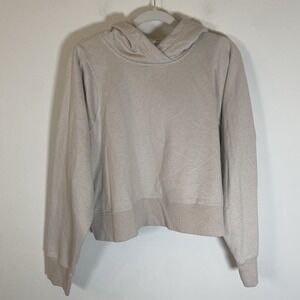 Lululemon Loungeful‎ Cropped Hoodie Sparkle Relaxed Fit Fleece Neutral Size 12